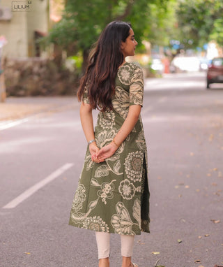 Forest Whisper Cotton Kurti – Minimalist Daily Wear