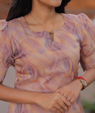Dusty Rose Mirage Organza kurti for Women