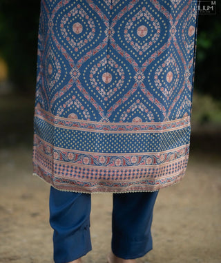 Indigo Dusk Pure Banaras Silk Festive 3 Piece Set