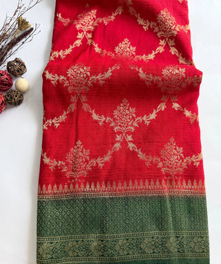 Sindoor Red Banaras Saree with Rich Zari Weave