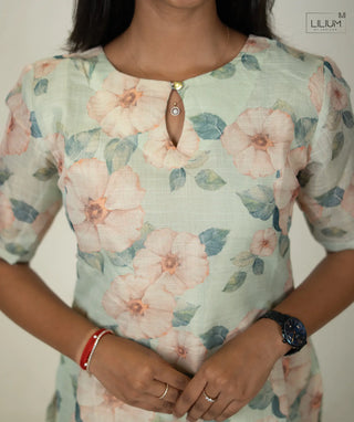 44-Inch Length Organza Kurti for Women