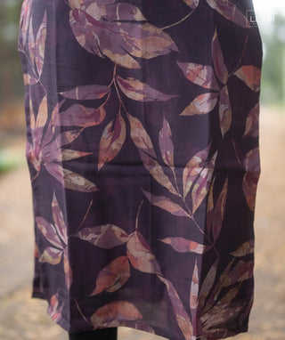 45-Inch Lined Kurti in Plum Color