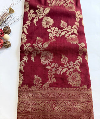 Maroon Royale Banaras Silk Saree with Rich Zari Weave