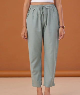 Sage Comfort Linen Cotton Ready-to-Wear Casual Bottom