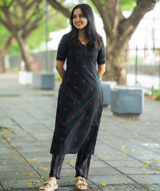 Midnight Black Cotton Co-ords – Casual & Comfortable