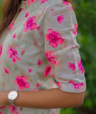 Pistachio Green Cotton Kurti with Lining – Daily Wear
