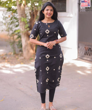 Midnight Slate Cotton Kurti for Everyday Wear