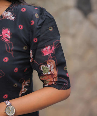 Midnight Rosewood Cotton Kurti – Everyday Elegance Edition