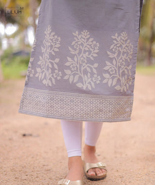 Silver Sage Handloom Cotton Kurti – Everyday Comfort Wear