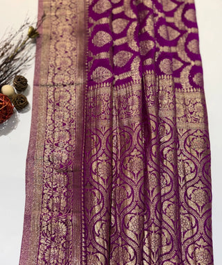 Deep Royal Purple Banaras Saree – Luxurious Zari Ethnic Wear