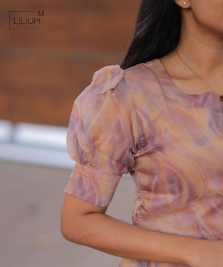 Dusty Rose Mirage Organza kurti for Women