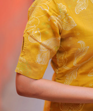 Honey Mustard Bloom Rayon Co-ord Set with Pockets Trend