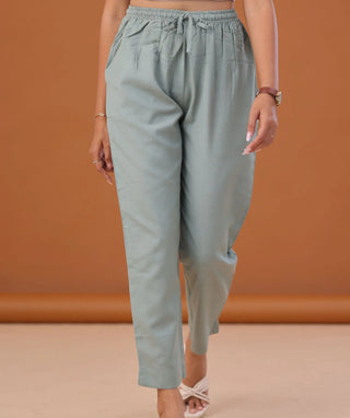 Sage Comfort Linen Cotton Ready-to-Wear Casual Bottom