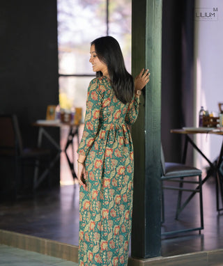 Casual Wear Cotton Maxi Dress with Lining