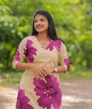 Orchid Sand Cotton Kurti for Women | Everyday Ethnic Wear