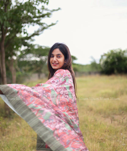 Moss Green Tussar Kurti with Shawl - Classic Wear