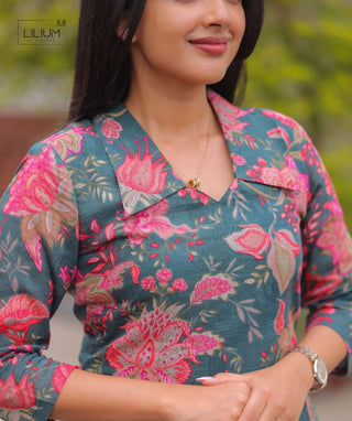 Monsoon Lagoon Modal Cotton Kurti | Everyday Elegant Wear