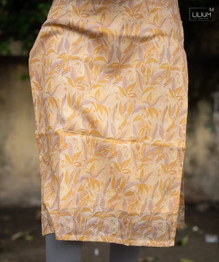 Imperial Mustard Soft Cotton Kurti with Open Slit