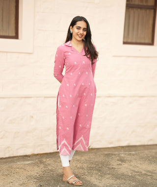 Pink Whisper Handloom Cotton Ready-to-Wear Kurti