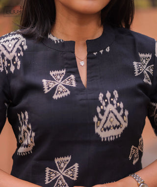 Noir Heritage Printed Co-ord Set in Siberian Tussar