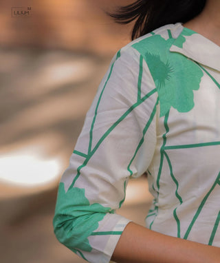 Fresh Fern Blossom Cotton Kurti | Elegant Daily Wear