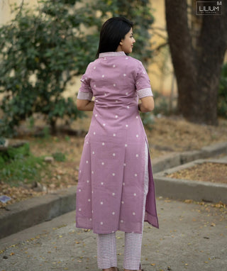 Vintage Orchid Blush Handloom Cotton Co-ords Set