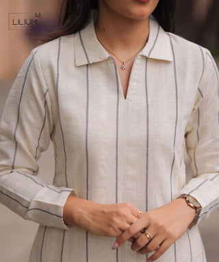 Moonlit Ivory Handloom Jute Cotton Co-ord Set