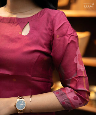 Noble Berry Russian Silk Kurti with 3/4 Sleeves – Casual Wear