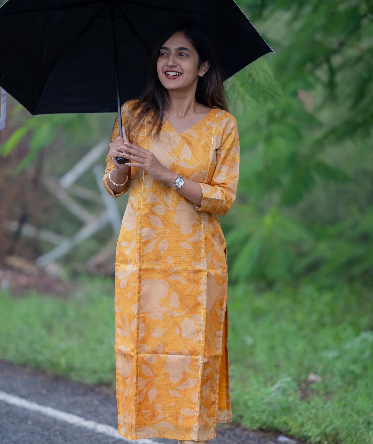 Golden Yellow Manipuri Kurti – Traditional Wear