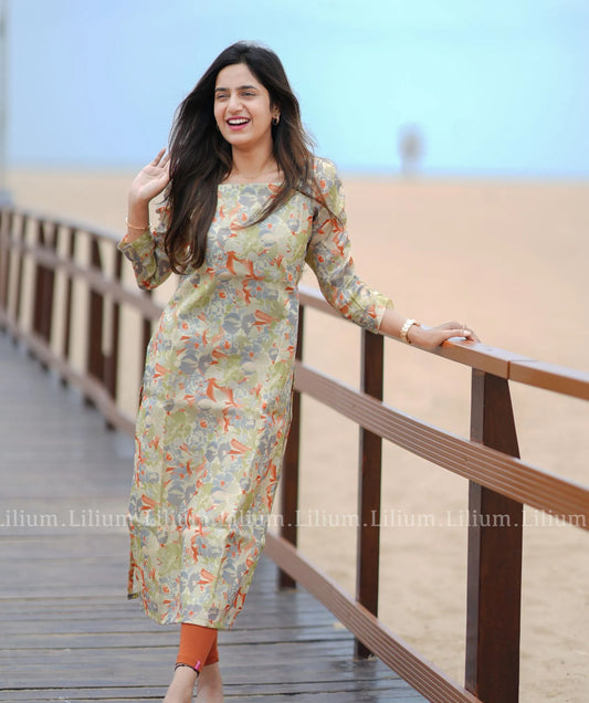 Multicolour Tussar Kurti - Traditional Wear