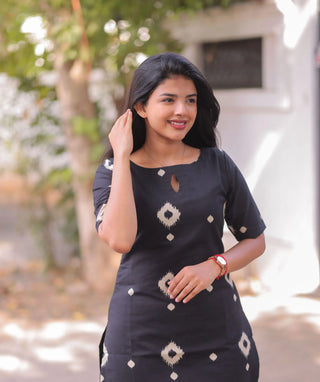 Midnight Slate Cotton Kurti for Everyday Wear