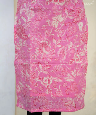 Blush Peony Bloom Cotton Kurti – Elbow Sleeve Style