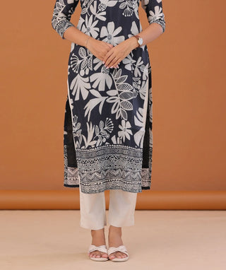 Cream Linen Cotton Ready-to-Wear Bottom with Pockets