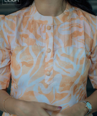 Golden Haze Yellow Viscose Chanderi Casual Kurti – Lined