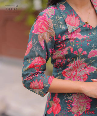 Monsoon Lagoon Modal Cotton Kurti | Everyday Elegant Wear