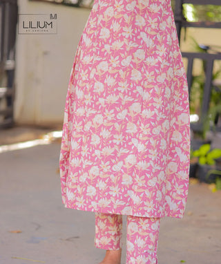 Flamingo Pink Co-ord Dress with Pockets – Cotton Casual Wear