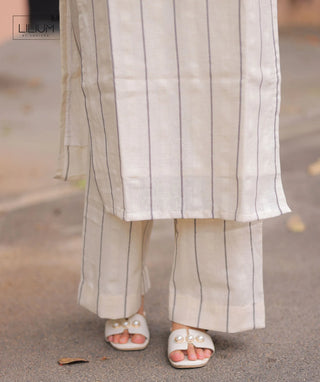 Moonlit Ivory Handloom Jute Cotton Co-ord Set