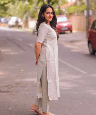 Moonstone Mist Cotton Slub Co-ords Set with Pockets | Everyday Chic