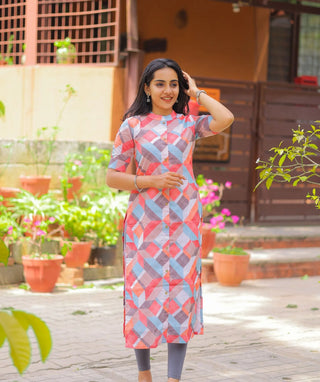 Spectrum-Hued Cotton Kurti –  Casual Wear