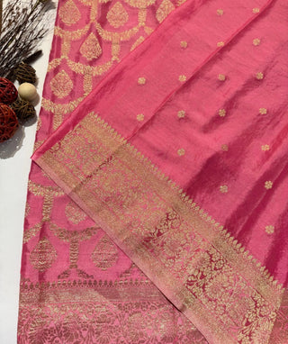 Gulabi Pink Banaras Saree | Zari Work Silk Saree