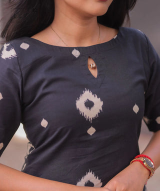 Midnight Slate Cotton Kurti for Everyday Wear