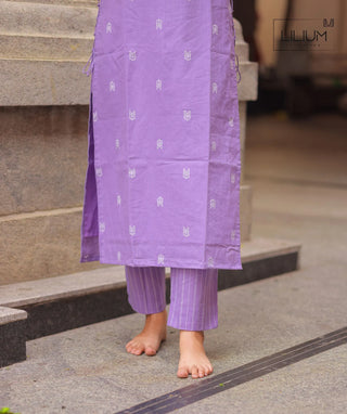 Lilac Mist Handloom Cotton Co-ords with Pockets