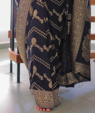 Banarasi Georgette Saree in Midnight Charm