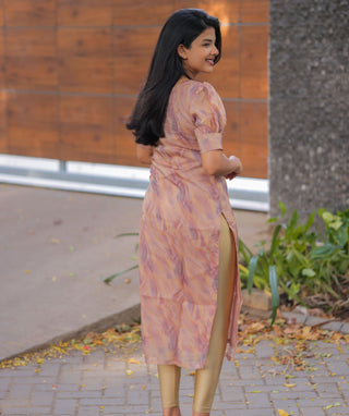 Dusty Rose Mirage Organza kurti for Women