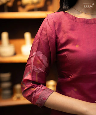 Noble Berry Russian Silk Kurti with 3/4 Sleeves – Casual Wear