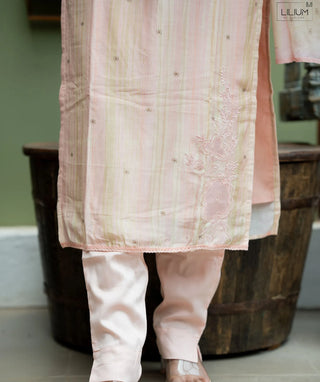 Soft Peachy Pink Muslin 3-Piece Casual Dress Set