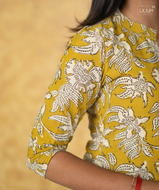 Elite Mustard Gold Cotton Kurti with Lining & Open Slit