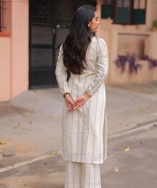 Moonlit Ivory Handloom Jute Cotton Co-ord Set