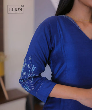 Moonlight Blue Muslin Co-ords with Pockets – Casual Style