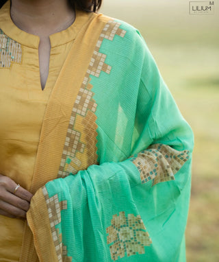 Marigold Sunshine Hand Embroidered Muslin 3 Piece Set
